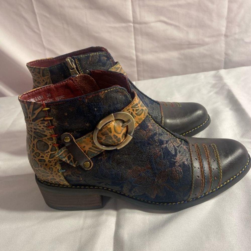 L'‎ Artiste Spring Step Booties Women's 36, Georgiana Leather Suede - Picture 5 of 12
